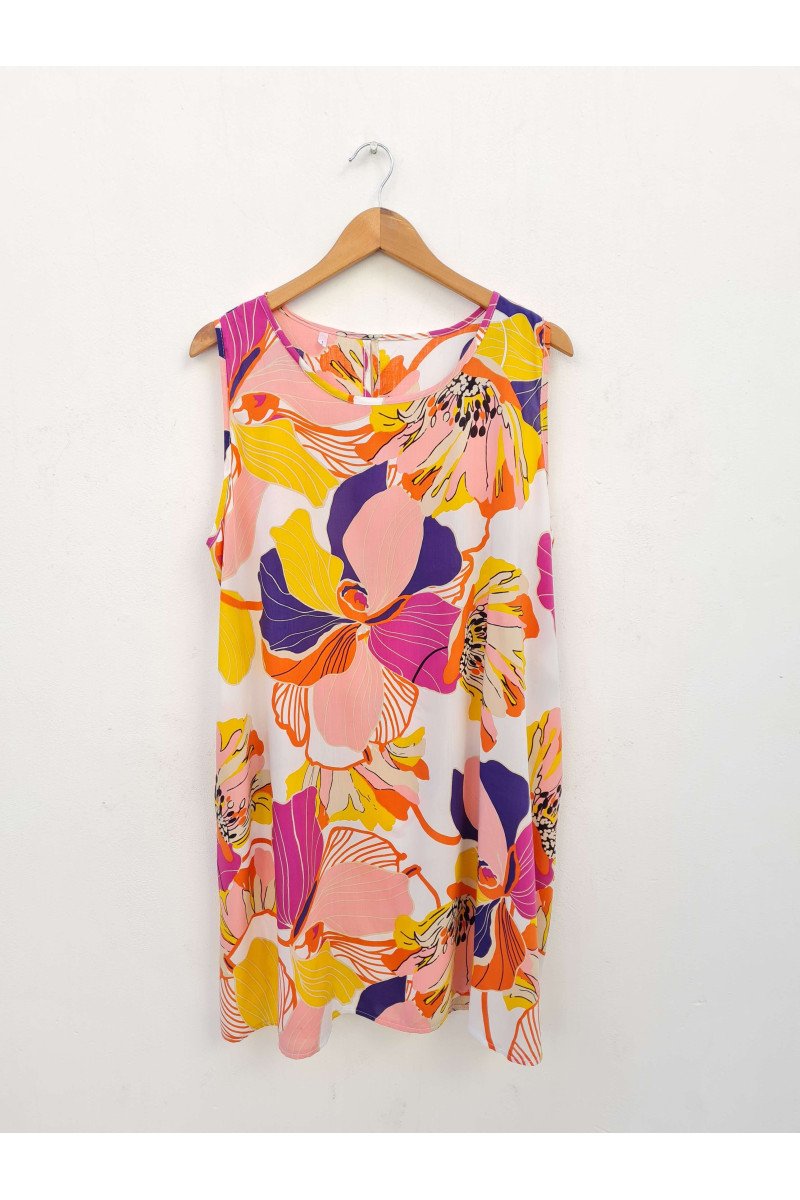 Vestido estampado con lágrima y bolsillos