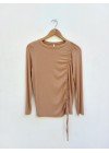 Remera de morley manga larga con tiras para regular largo y atar