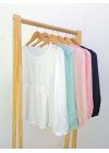 Blusa de voile manga princesa con recorte fruncidos