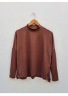 Media polera oversize de modal gamuzado (soft ) con tajos
