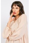 Blusa de voile manga princesa con recorte fruncidos