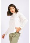 Media polera oversize de modal gamuzado (soft ) con tajos