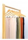 Pantalón de lino elastizado con elástico, tiras y bolsillos