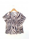 Blusa de fibrana estampada evasé con lágrima