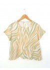 Blusa de fibrana estampada evasé con lágrima