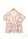 Blusa de fibrana estampada evasé con lágrima