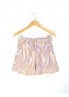 Short de fibrana estampada cebra con elástico, tiras y bolsillos