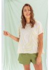 Blusa de fibrana estampada evasé con lágrima