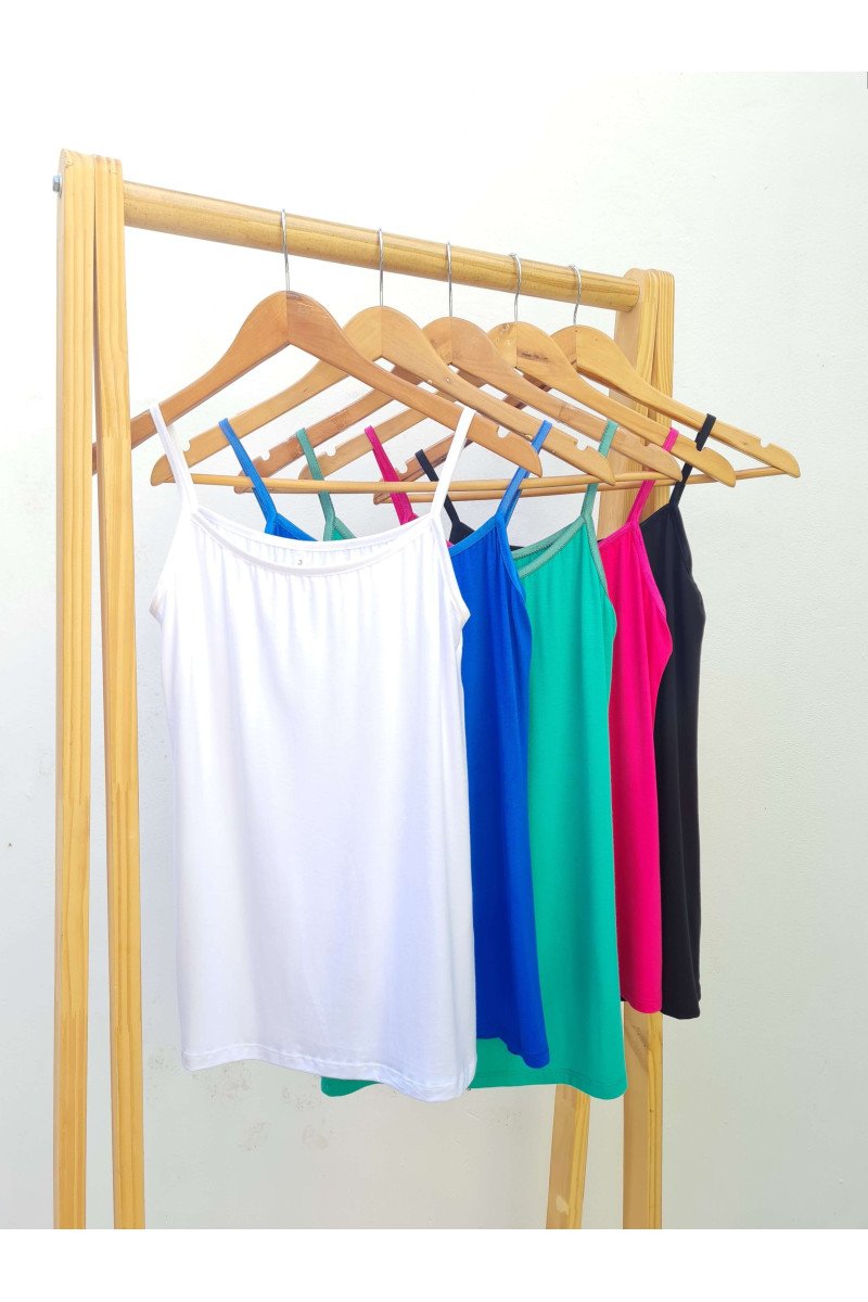 Musculosa con tiritas raso