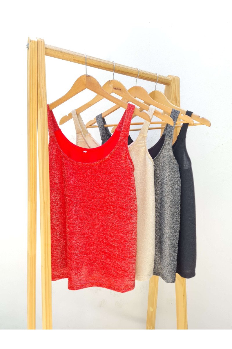 Musculosa de lurex evasé