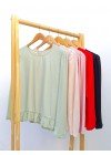 Blusa de poplin manga princesa con volados en ruedo y lágrima