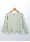 Blusa de poplin manga princesa con volados en ruedo y lágrima