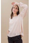 Blusa de poplin manga princesa con volados en ruedo y lágrima