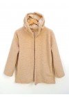 Campera de corderito con capucha y bolsillos