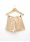 Short de lino rígido con elástico, pinzas y bolsillos