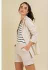 Blazer de lino rígido con bolsillos solapas