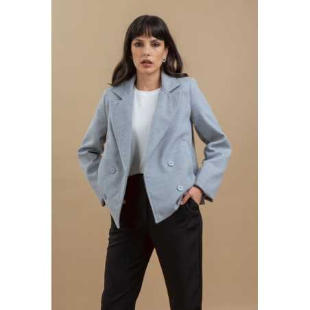 Tapado de velour corto, forrado y con 4 botones