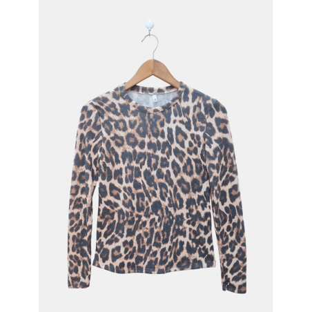 Remera de lanilla sublimada animal print