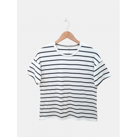 Remera de modal rayado oversize