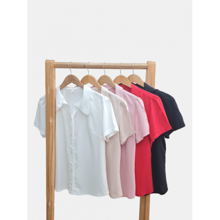 Camisa de poplin cuello bebé manga princesa