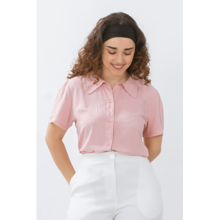 Camisa de poplin cuello bebé manga princesa