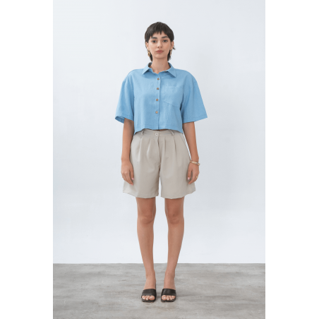 Short sastrero premium con 4 pinzas, pasacintos y bolsillos