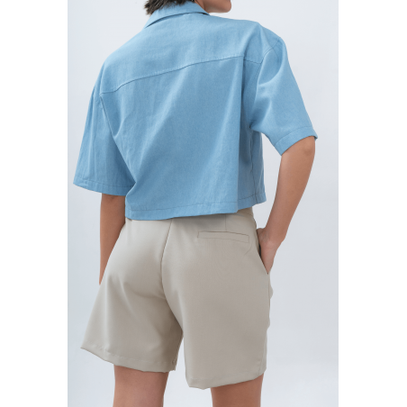 Short sastrero premium con 4 pinzas, pasacintos y bolsillos