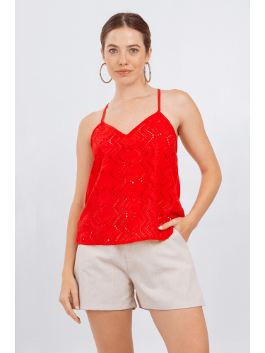 Musculosa de broderie evasé...