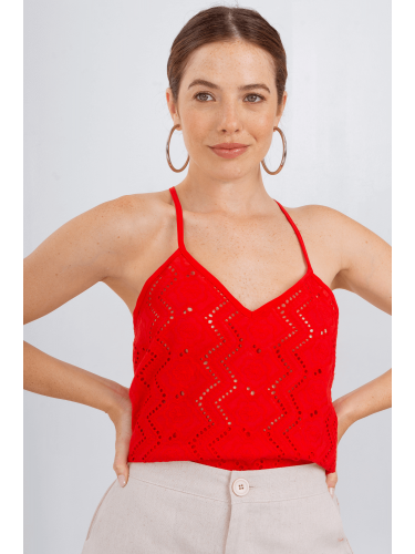 Musculosa de broderie evasé...