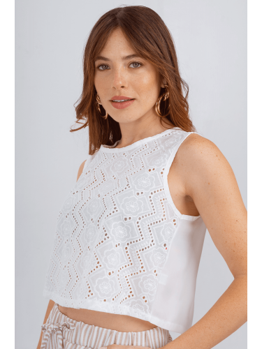 Musculosa de broderie con...