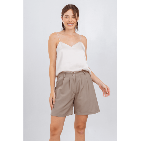 Short sastrero premium con 4 pinzas, pasacintos y bolsillos