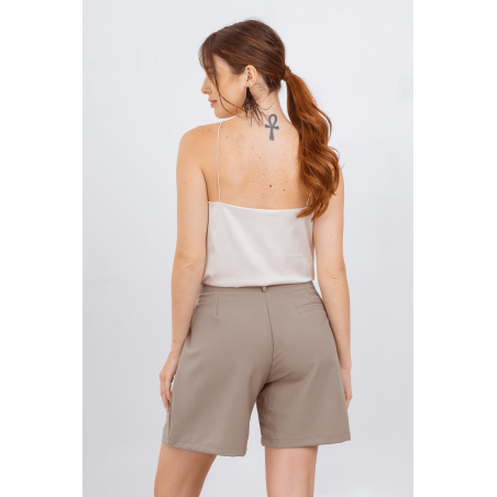 Short sastrero premium con 4 pinzas, pasacintos y bolsillos