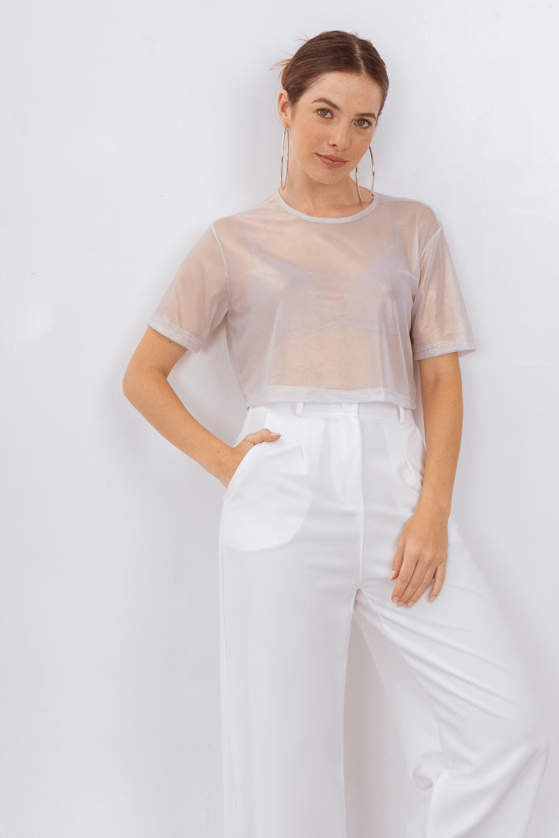 Top de microtul con foil