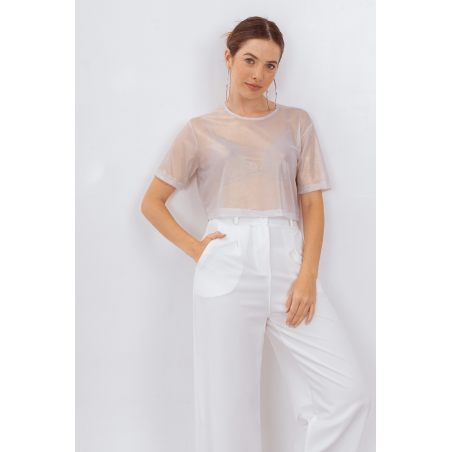 Top de microtul con foil