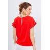 Blusa de lurex con volados y lágrima