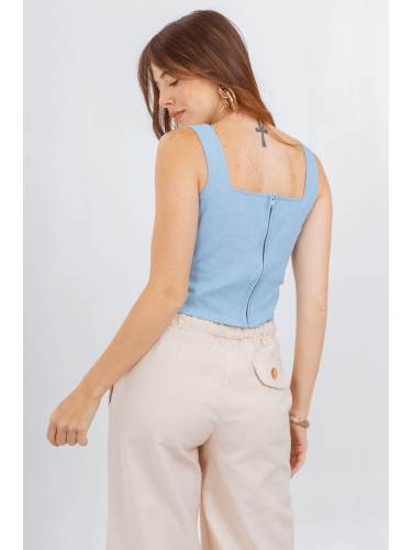 Musculosa de denim con...