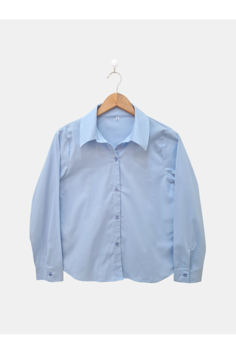 Camisa de poplín algodón con span con canesú y tabla