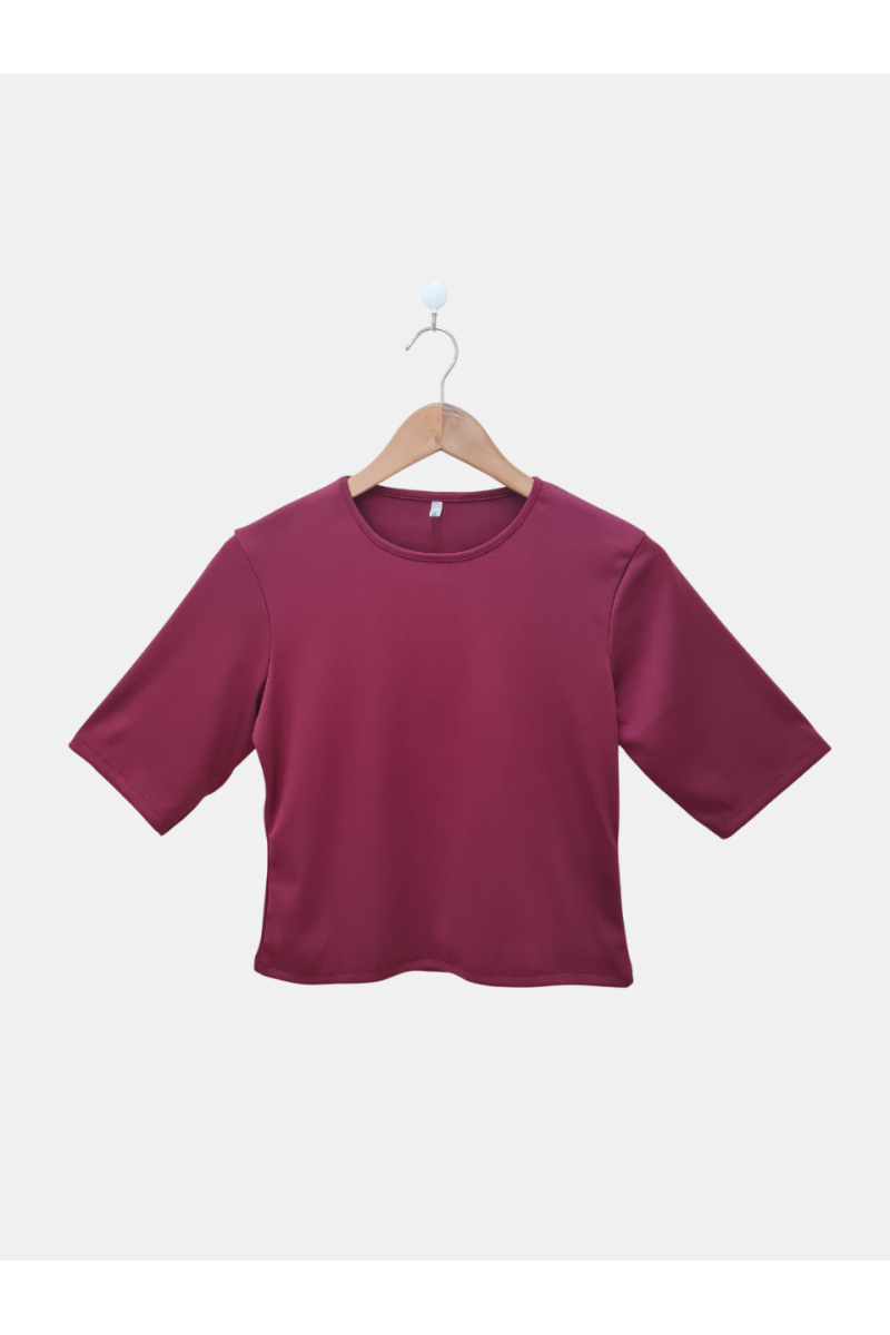 Remera de micro rib manga 3/4