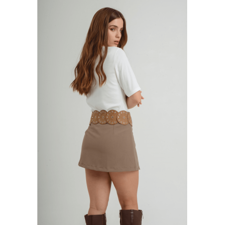 Skort sastrero premium cruzado con pinzas traseras