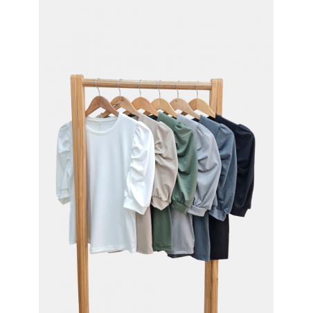 Remera de modal soft manga tabla al codo y puños