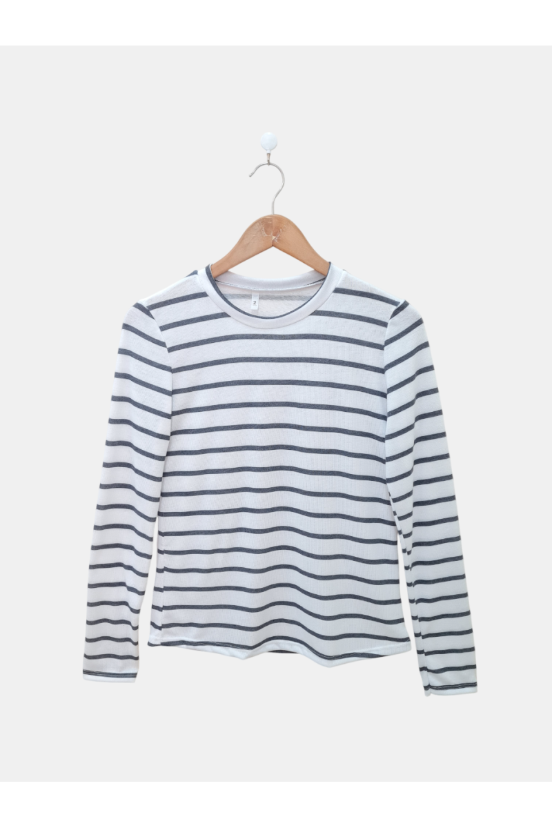 Remera de lanilla sublimada rayada