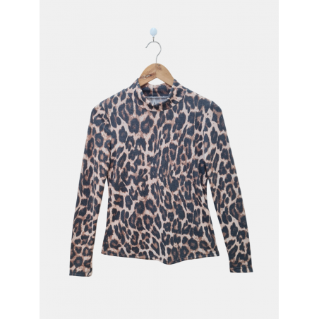 Media polera de lanilla animal print
