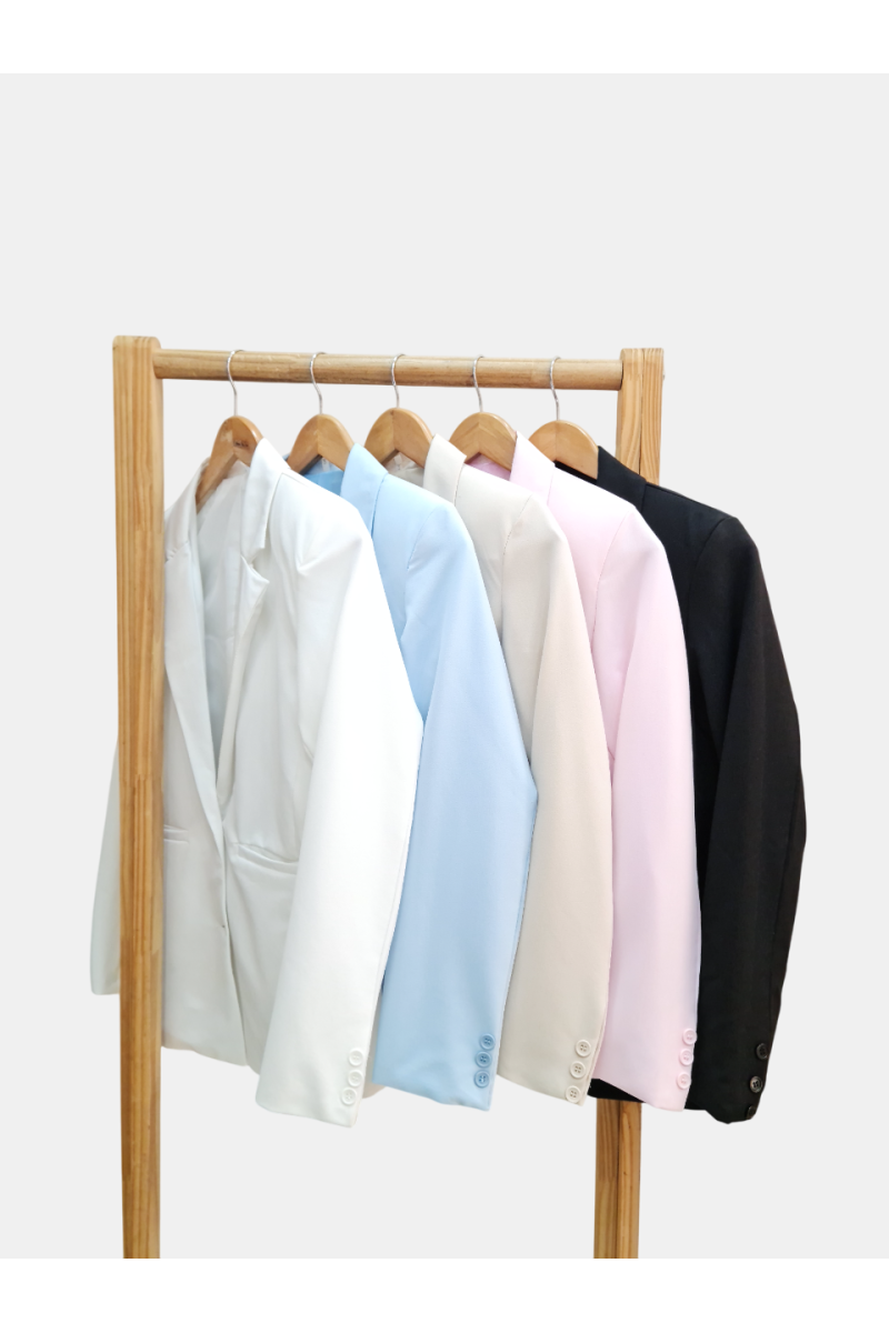 Blazer sastrero premium clásico forrado con hombreras, bolsillos y tajo
