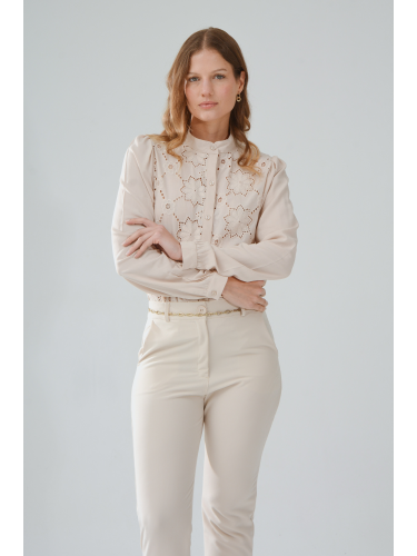 Camisa de poplin cuello mao...