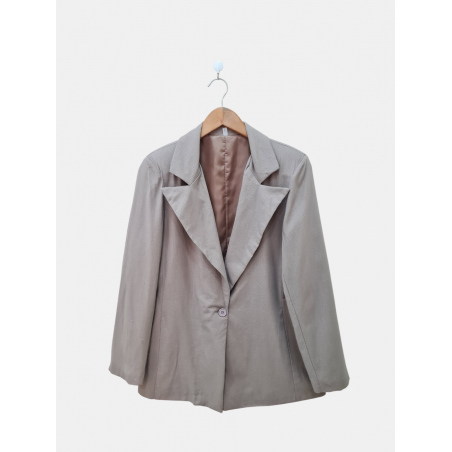 Blazer de lino sastrero oversize forrado con hombreras y recorte dior