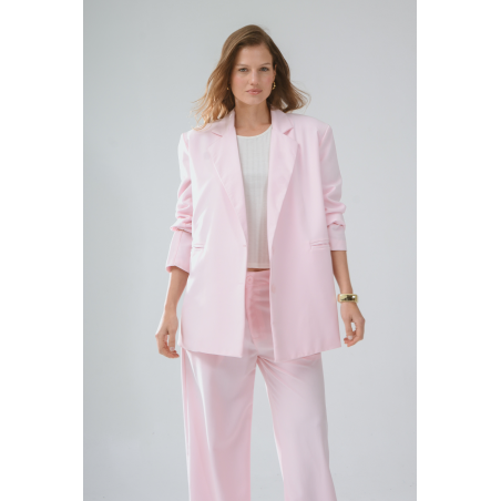 Blazer sastrero premium oversize forrado con hombreras, bolsillos y tajo