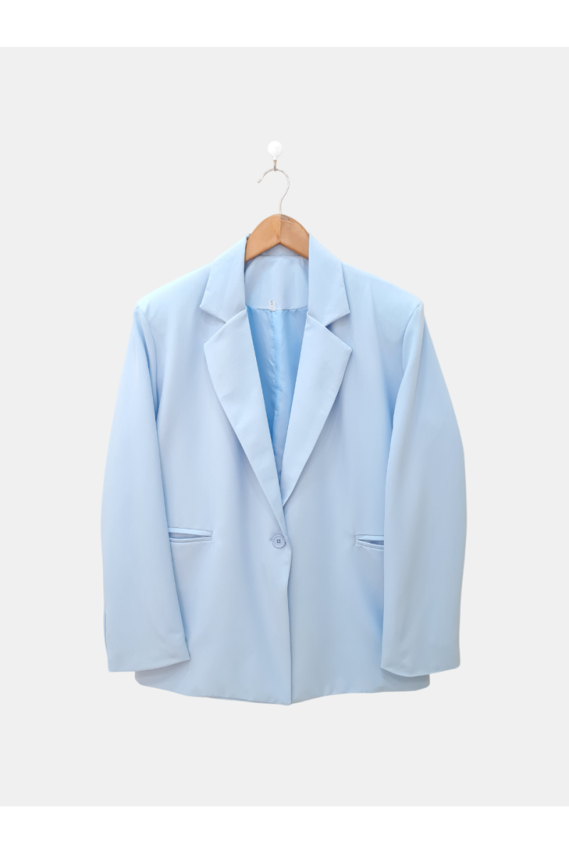 Blazer sastrero premium oversize forrado con hombreras, bolsillos y tajo