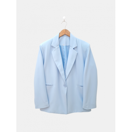 Blazer sastrero premium oversize forrado con hombreras, bolsillos y tajo