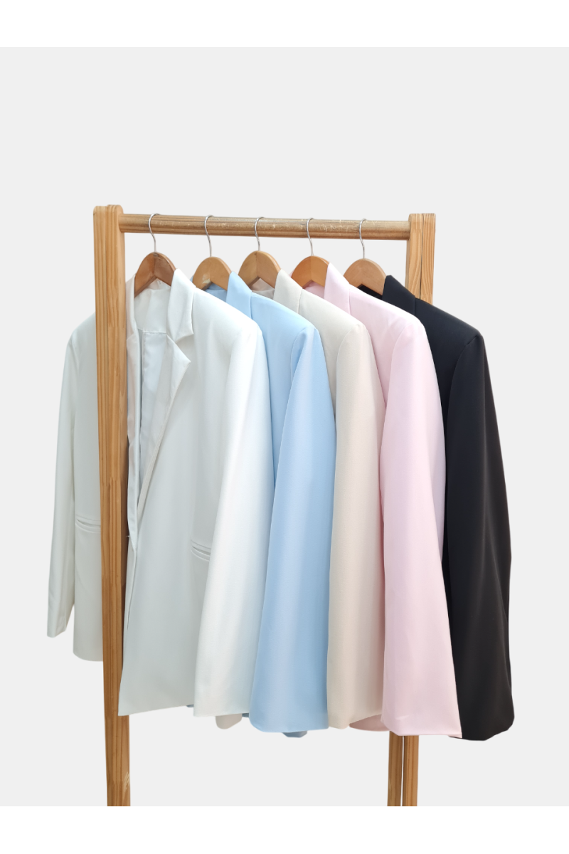 Blazer sastrero premium oversize forrado con hombreras, bolsillos y tajo