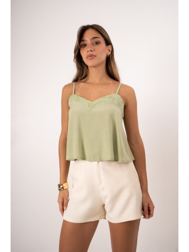 Musculosa de poplin con...
